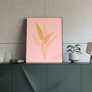 Poster Arte Botânica Minimalista Moderna, Cor-de-rosa