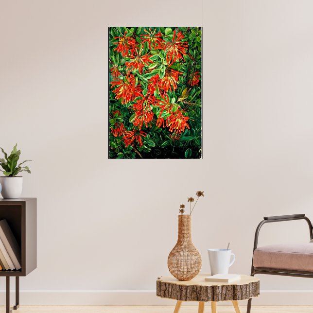 Poster Arte botânica: Queimando Bush e Emu Wren do Chile (Sala de Estar 3)