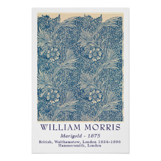 Póster Arte Botânica Vintage Calêndula William Morris 187