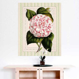 Póster Arte Botânica Vintage Camellia Strike Design