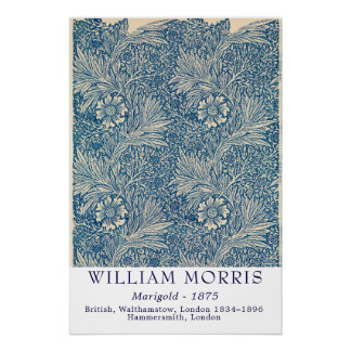 Póster Arte Botânica Vintage de William Morris Marigold 1