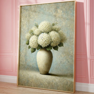 Poster Arte Botânica Vintage para Parede Vaso de Flores