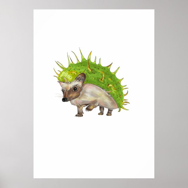 Poster Arte Botânicaouriço-castanha (Frente)