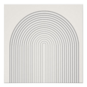 Póster Arte Branca Simétrica em Forma Arco Arco Arco Arco
