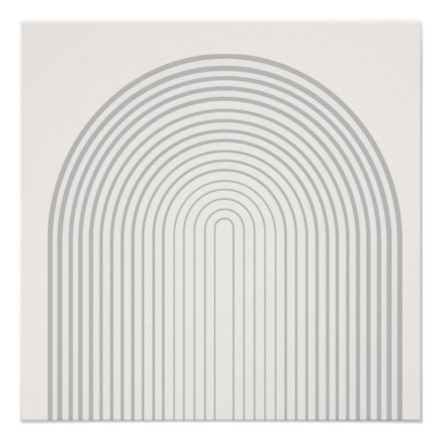 Póster Arte Branca Simétrica em Forma Arco Arco Arco Arco (Frente)