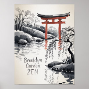 Poster Arte Brooklyn Garden Zen Sumi-E