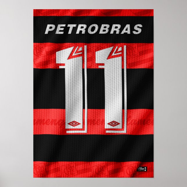 Poster Arte Camisa Flamengo (Romário) 1996 (Frente)
