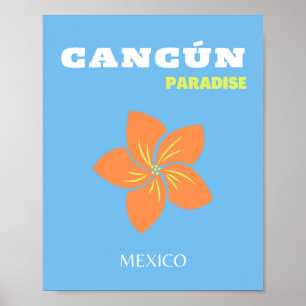 Poster Arte Cancun, Arte Tropical, Arte Viagem, Pré-Disqu