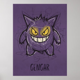 Poster Arte Caótica de Gengar - Sombra Fantasmagórica Ásp
