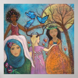 Poster Arte Caprichoso de Mulheres Diversas