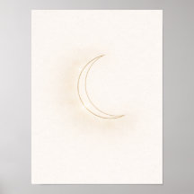 Arte Celestial Minimalista da Lua na Parede – Cres