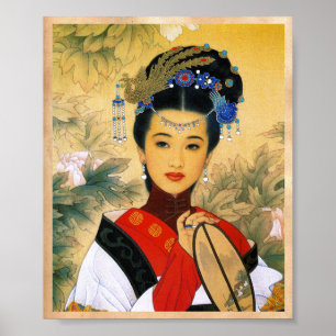 Póster Arte chinesa bonita nova legal da princesa Guo Jin