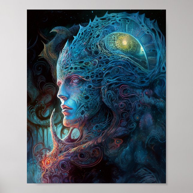 Poster Arte Científica Surreal do Homem de alienígena (Frente)