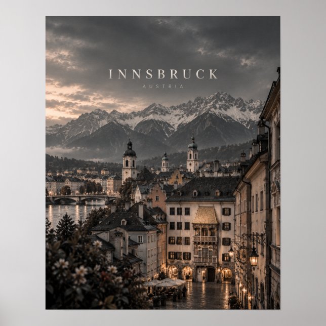 Poster Arte Cinematicamente Monocromática da Cidade de In (Frente)