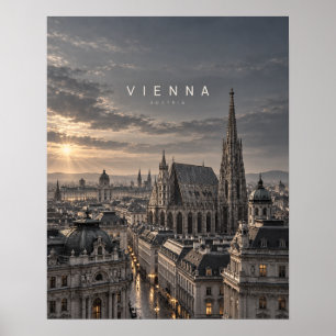 Poster Arte Cinematográfica Monocromática da Cidade de Vi