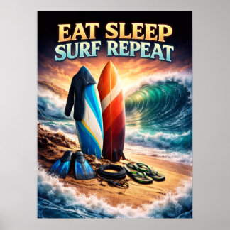 Poster Arte Clandestina de Surf Vintage