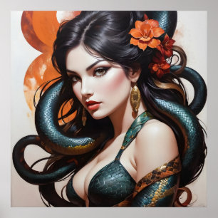 Poster arte cobra mulher