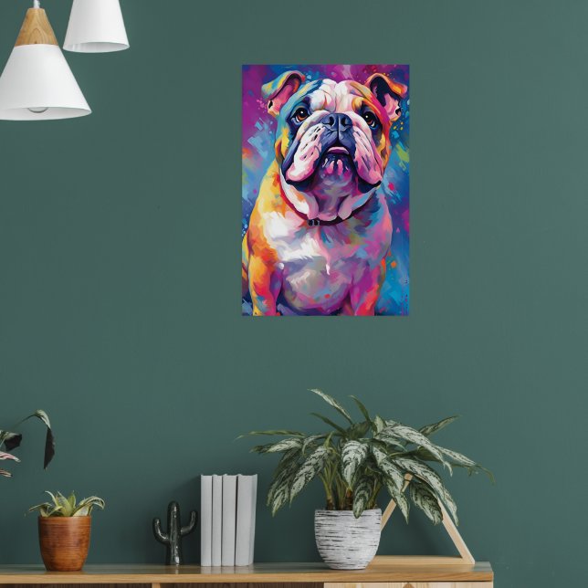 Poster Arte Colorida Bulldog (Sala de Estar 1)