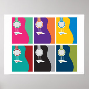 Póster Arte colorida da guitarra
