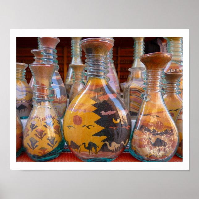 Poster Arte Colorida de Areia da Jordânia (Frente)