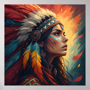 Poster Arte Colorida de Espírito Tribal