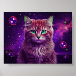 Poster Arte Colorida de Gatos para Amantes de Gatos