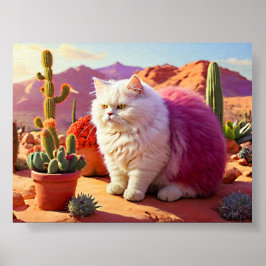 Poster Arte Colorida de Gatos para Amantes de Gatos
