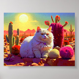 Poster Arte Colorida de Gatos para Amantes de Gatos