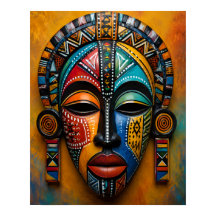 ARTE COLORIDA DE MÁSCARA INSPIRADA AFRICANA