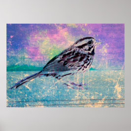 Poster Arte Colorida de Pássaros Abstrato: Canhão Vibrant