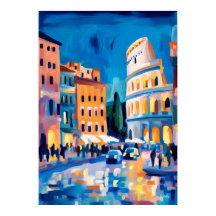 Arte Colorida Fauvista do Coliseu de Roma