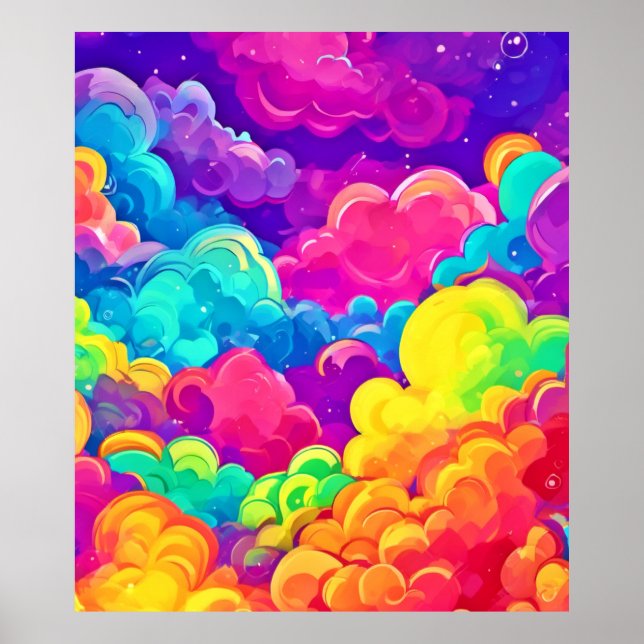 Poster Arte Colorida na Paisagem (Frente)