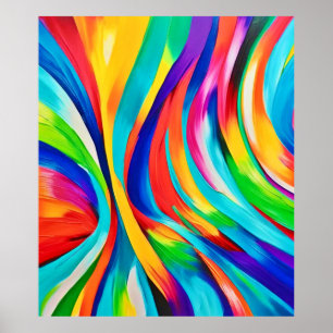 Poster Arte colorida vibrante com Abstrato