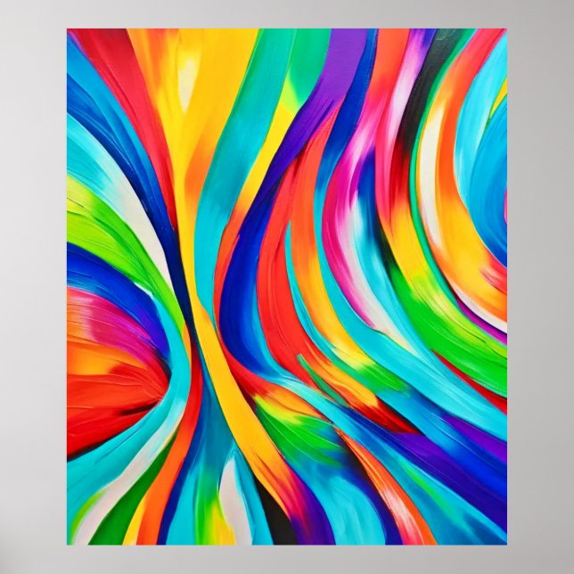 Poster Arte colorida vibrante com Abstrato (Frente)