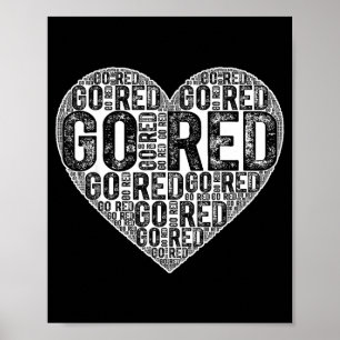 Poster Arte com Palavras Vermelhas Coração Dia de Conscie