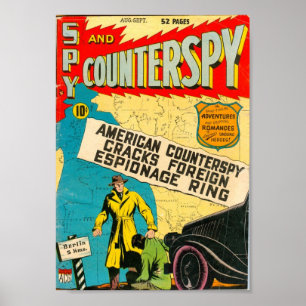 Póster Arte cómica da época dourada - espião e Counter