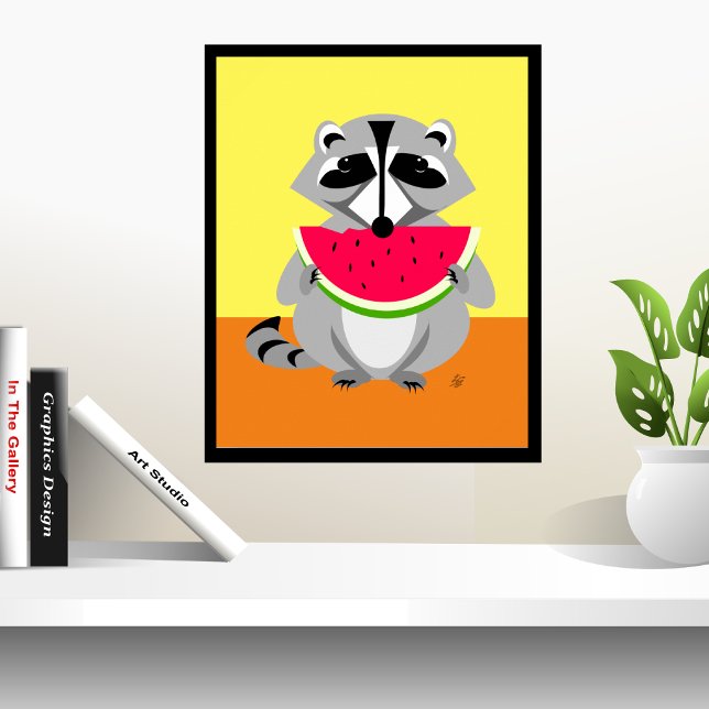 Poster Arte Contemporânea de Wildlife Raccoon (Criador carregado)