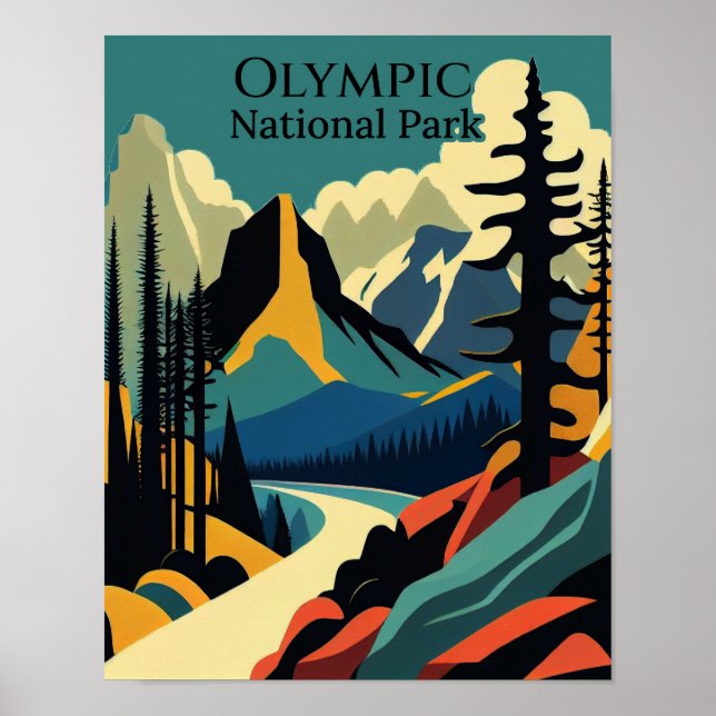 Poster Arte Contemporânea do Parque Nacional de olimpiada (Frente)