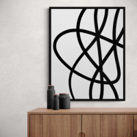 Arte Contemporânea em Preto e Abstrato Branco
