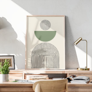 Poster Arte contemporânea mínima com arco geométrico