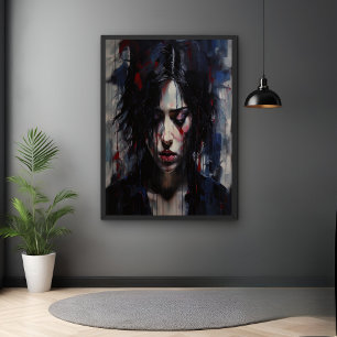 Poster Arte Contemporânea Retrato Emocional abstrato