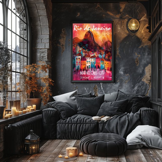 Póster Arte Contemporáneo de Rio de Janeiro vibrante. (Criador carregado)