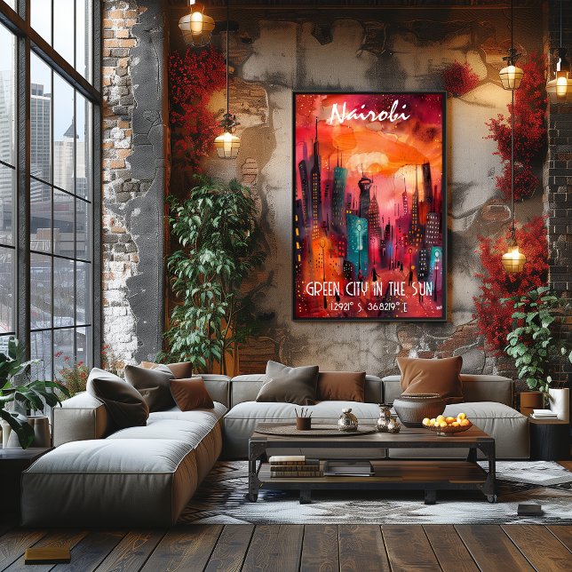 Póster Arte Contemporáneo Nairobi: Ciudad Verde al Sol (Criador carregado)