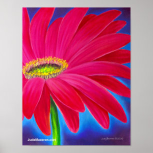 Poster Arte cor-de-rosa Giclee da flor da margarida -