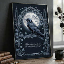 Póster Arte Corvo Gótico Onyx Temperamental