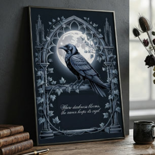 Póster Arte Corvo Gótico Onyx Temperamental