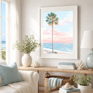 Poster Arte Costeira Pastel de Palm Beach