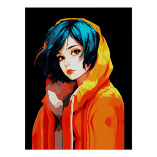 Póster Arte Criativo de Anime para Parede Garotas 07