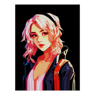 Póster Arte Criativo de Anime para Parede   Garotas 13