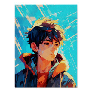 Póster Arte Criativo de Anime para Parede   Rapazes 18